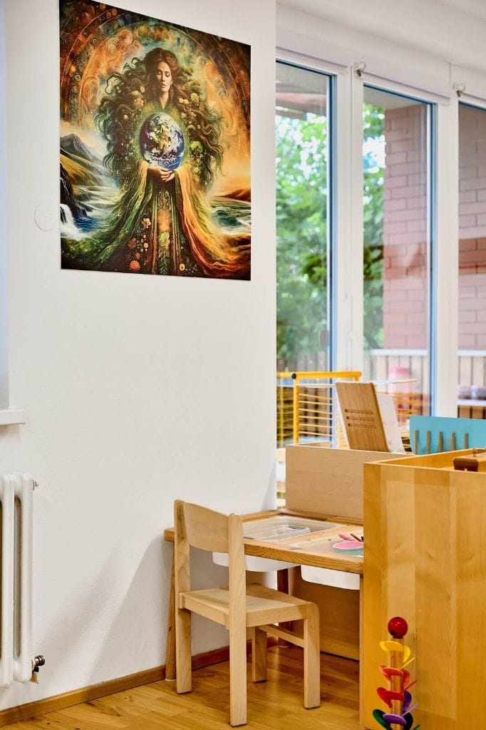 Pracovní stoleček v Montessori dětské skupině Dobromysl